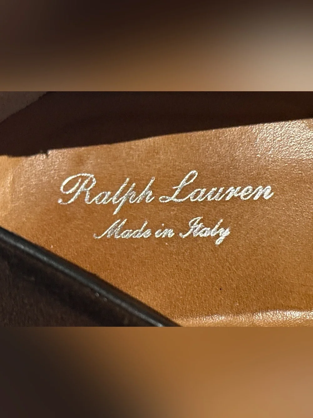 $1195 RALPH LAUREN PURPLE LABEL SHOES 13 D BROWN SUEDE SLIPPERS SLIP ON LOAFER
